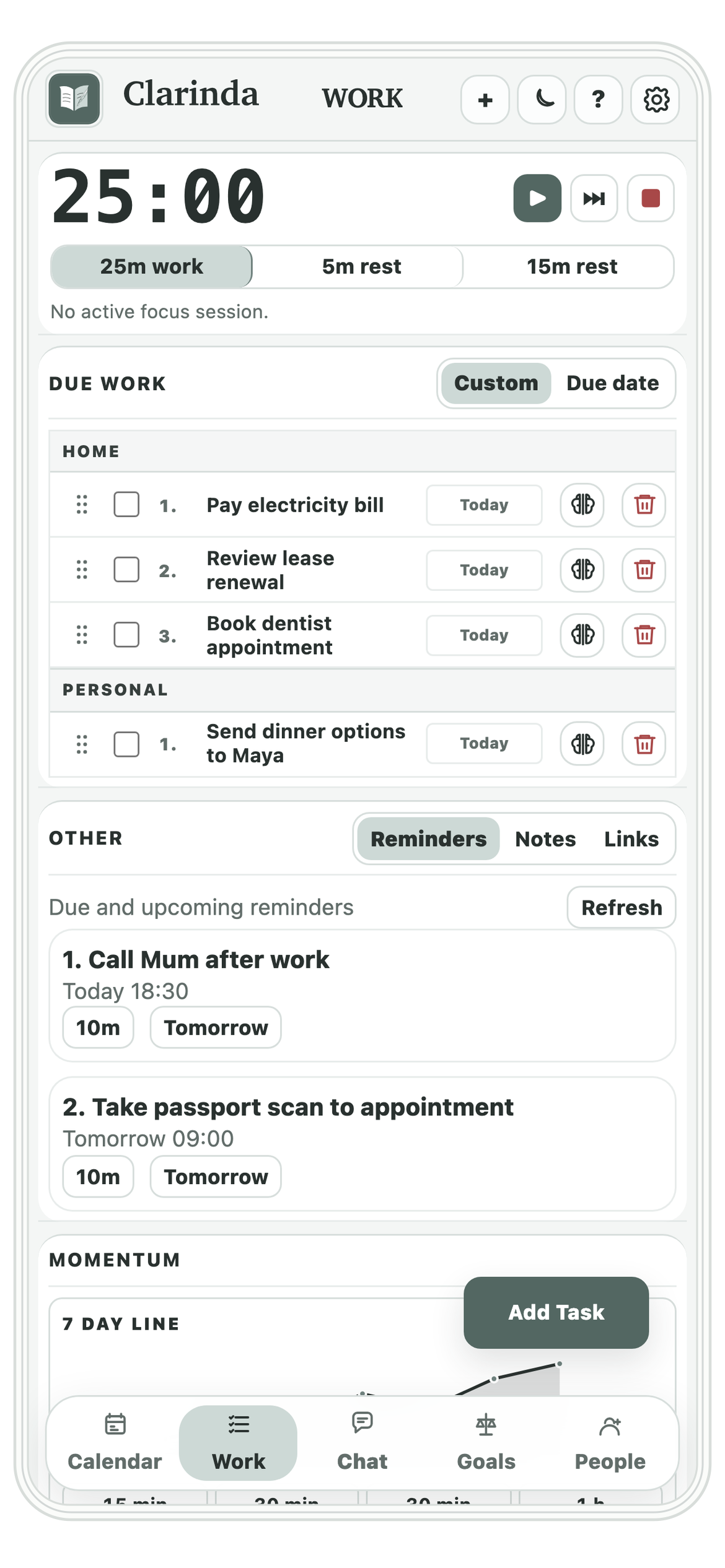Clarinda Work mobile screenshot